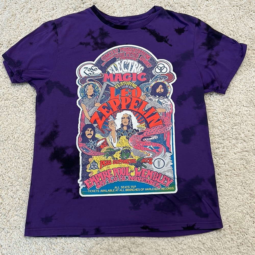 LED ZEPPELIN ELECTRIC MAGIC M purple tie-dye concert T-shirt